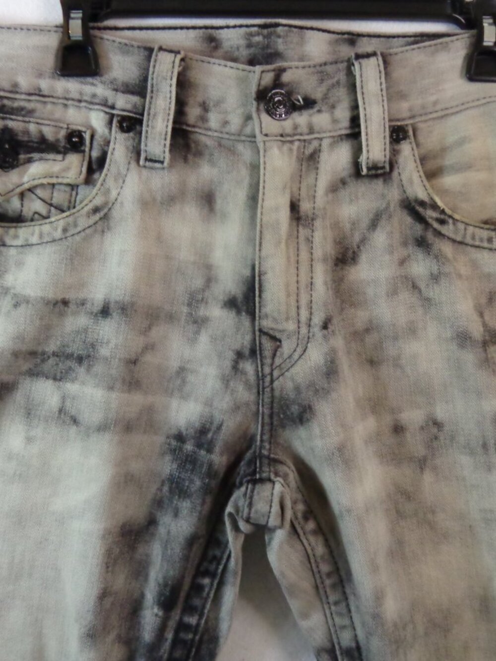 True Religion Jeans Men's 36/34 Ricky Classic Straight Black Grey M08859GJ3 - Picture 2 of 16